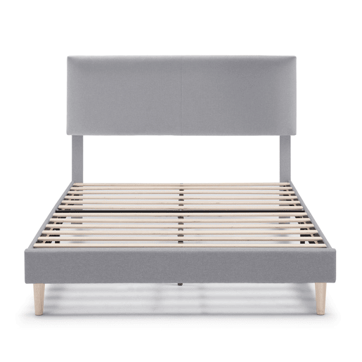Cama estofada Lauren 30cm, 90x190cm, cinza claro