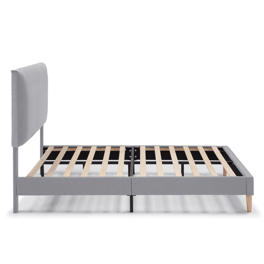 Cama estofada Lauren 30cm, 90x190cm, cinza claro