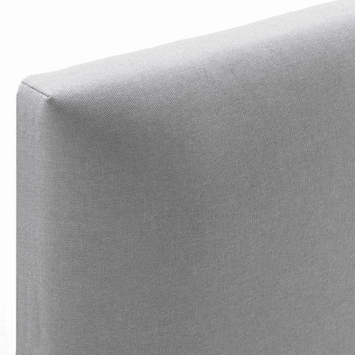 Cama estofada Lauren 30cm, 90x190cm, cinza claro