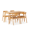 Conjunto de mesa 140x80 cm e 4 cadeiras de jantar Venus Carvalho