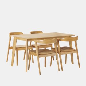 Conjunto de mesa 140x80 cm e 4 cadeiras de jantar Venus Carvalho