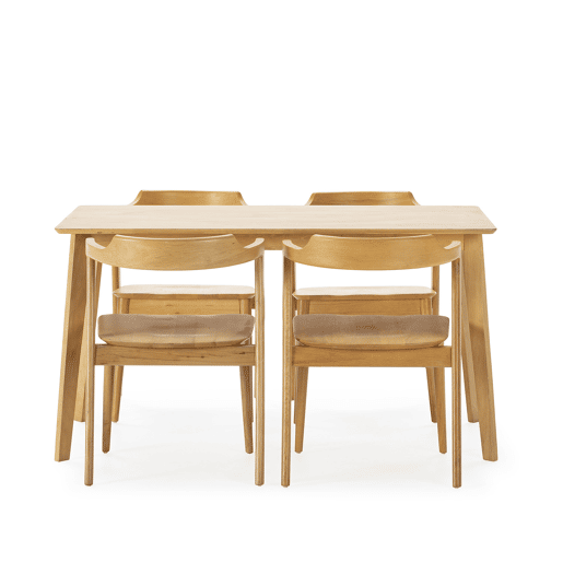 Conjunto de mesa 140x80 cm e 4 cadeiras de jantar Venus Carvalho Conjunto de mesa 140x80 cm e 4 cadeiras de jantar Venus Carvalho