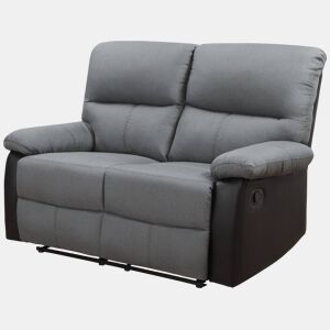 Sofá relaxante Lincoln - 147 x 89 x 103 cm - 2 lugares - Preto  Cinza escuro