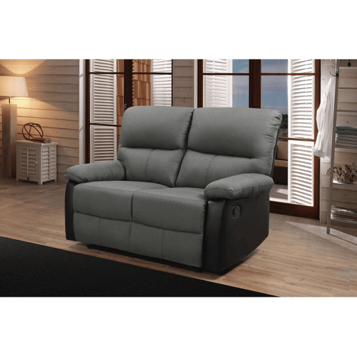 Sofá relaxante Lincoln - 147 x 89 x 103 cm - 2 lugares - Preto  Cinza escuro