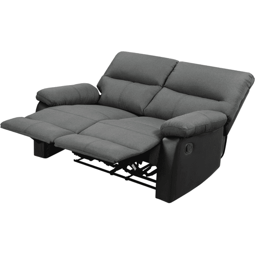 Sofá relaxante Lincoln - 147 x 89 x 103 cm - 2 lugares - Preto  Cinza escuro