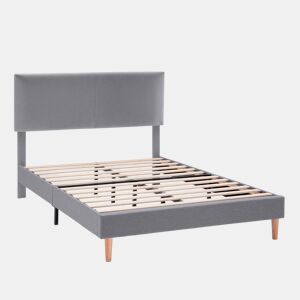 Cama estofada Lauren 30cm, 90x190cm, cinza escuro