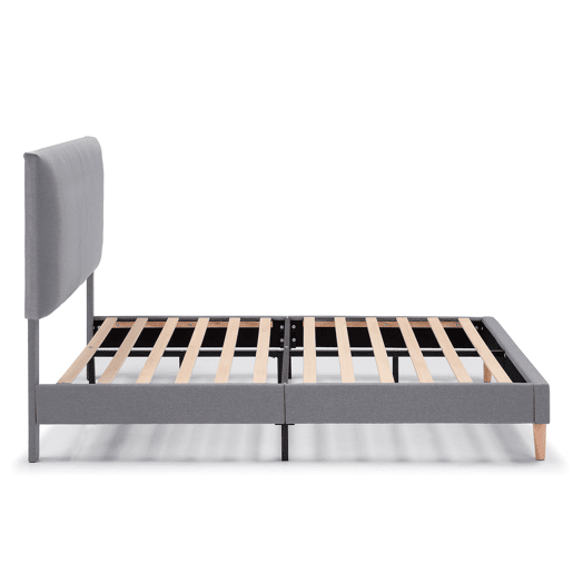 Cama estofada Lauren 30cm, 90x190cm, cinza escuro