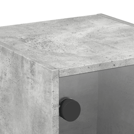 vidaXL Mesa cabeceira c porta vidro 2 pcs 35x37x35cm cinzento cimento