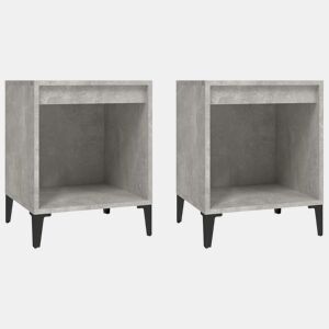 vidaXL Mesas de cabeceira 2 pcs 40x35x50 cm cinzento cimento