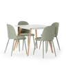 Conjunto de mesa 80x80 cm e 4 cadeiras de jantar Kana Verde