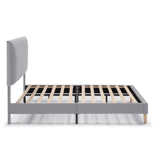 Cama estofada Lauren 30cm, 140x190cm, cinza claro
