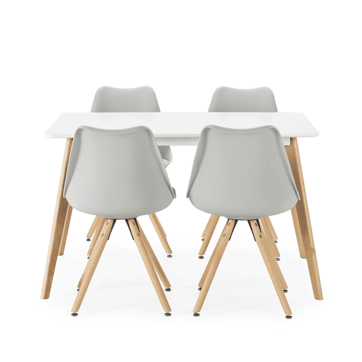 Conjunto de mesa 120x80 cm e 4 cadeiras de jantar Jeff cinza Conjunto de mesa 120x80 cm e 4 cadeiras de jantar Jeff cinza