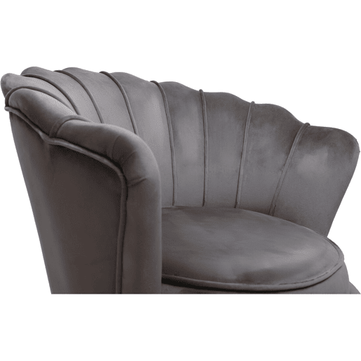 Poltrona de veludo Floria - 75 x 68 x 77,5 cm - Cinza