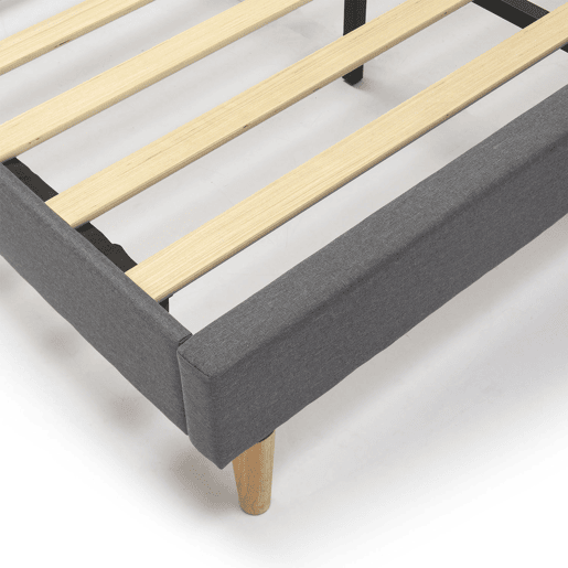 Cama estofada Rosi 30 cm, 150x190 cm, cinza escuro