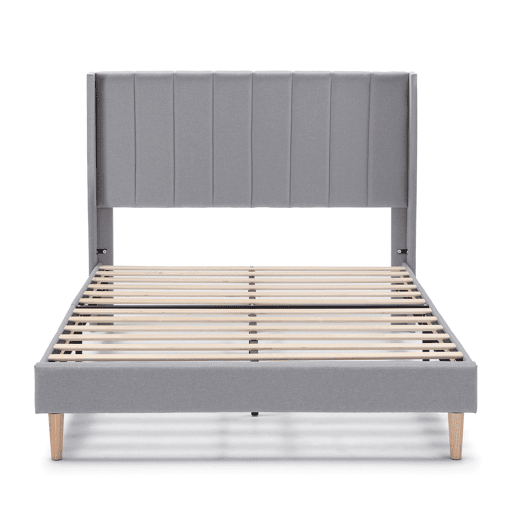 Cama estofada Noelia 30 cm, 140x190 cm, cinza claro Cama estofada Noelia 30 cm, 140x190 cm, cinza claro