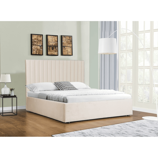 Cama com caixa Mia - 140 x 190 cm - Bege