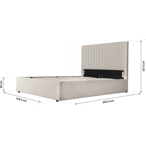 Cama com caixa Mia - 140 x 190 cm - Bege