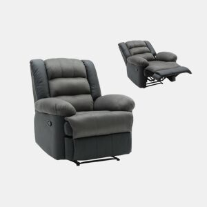 Poltrona de relaxamento Buckingham - 85 x 93 x 100 cm - Preto  Cinza escuro