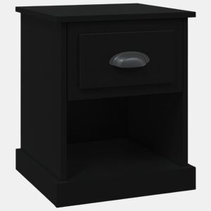 vidaXL Mesa de cabeceira 39x39x47,5 cm derivados de madeira preto