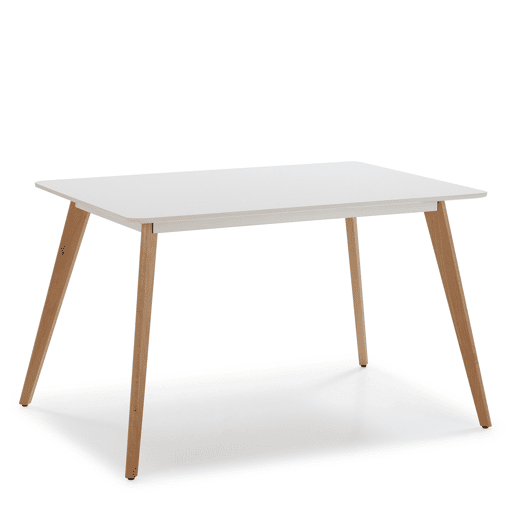 Conjunto de mesa 120x80 cm e 4 cadeiras de jantar Kana mostarda Conjunto de mesa 120x80 cm e 4 cadeiras de jantar Kana mostarda