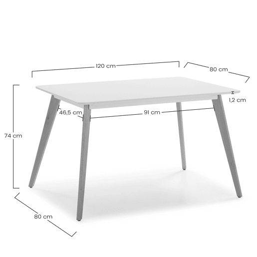 Conjunto de mesa 120x80 cm e 4 cadeiras de jantar Kana mostarda Conjunto de mesa 120x80 cm e 4 cadeiras de jantar Kana mostarda