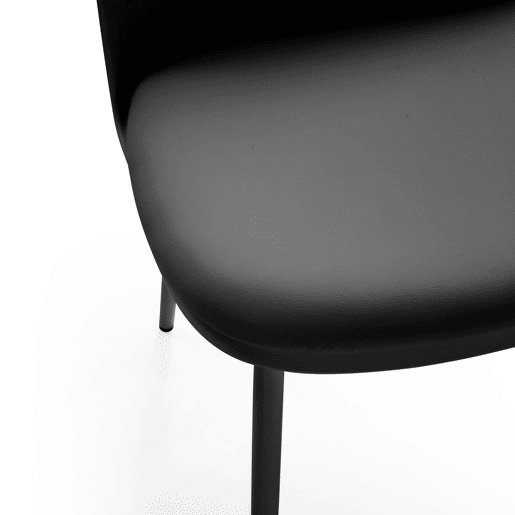 Conjunto de mesa 80x80 cm e 4 cadeiras de jantar Kana Preto