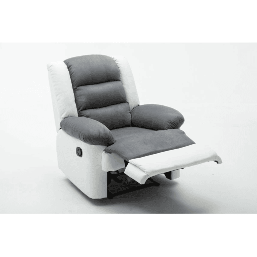 Poltrona de relaxamento Buckingham - 85 x 93 x 100 cm - Branco  Cinza claro