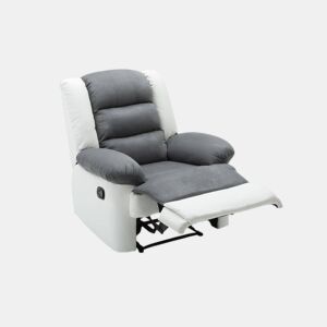 Poltrona de relaxamento Buckingham - 85 x 93 x 100 cm - Branco  Cinza claro