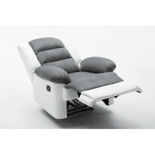 Poltrona de relaxamento Buckingham - 85 x 93 x 100 cm - Branco  Cinza claro