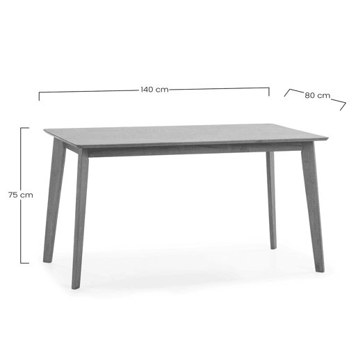 Conjunto de mesa 140x80 cm e 4 cadeiras de jantar Corzo Nogueira