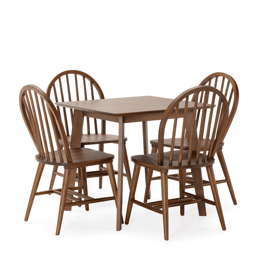 Conjunto de mesa 80x80 cm e 4 cadeiras de jantar Clarck Nogueira Conjunto de mesa 80x80 cm e 4 cadeiras de jantar Clarck Nogueira