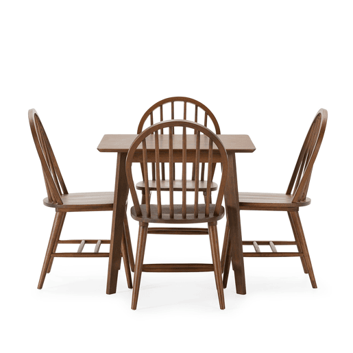 Conjunto de mesa 80x80 cm e 4 cadeiras de jantar Clarck Nogueira Conjunto de mesa 80x80 cm e 4 cadeiras de jantar Clarck Nogueira