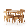 Conjunto de mesa 80x80 cm e 4 cadeiras de jantar Nala Carvalho