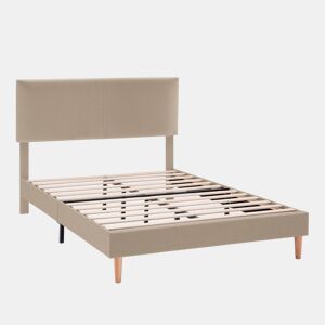 Cama estofada Lauren 30cm, 90x190cm, bege