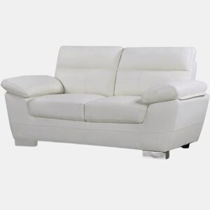 Sofá fixo em couro colado e PVC Dallas - 169 x 88 x 90 cm - 2 lugares - Branco