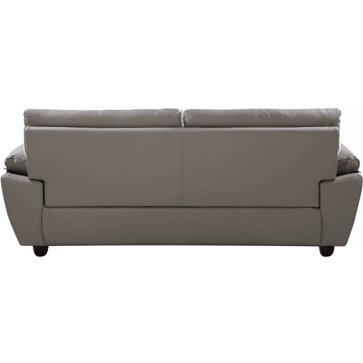 Sofá fixo em couro colado e PVC Dallas - 210 x 88 x 90 cm - 3 lugares - CinzaBranco
