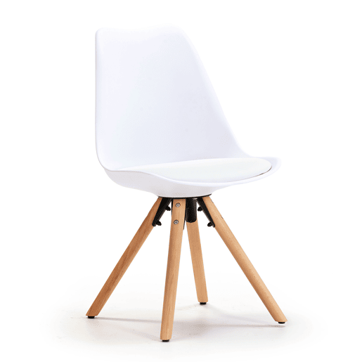 Conjunto de mesa 80x80 cm e 4 cadeiras de jantar Jeff brancas
