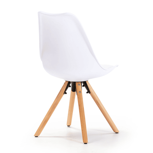 Conjunto de mesa 80x80 cm e 4 cadeiras de jantar Jeff brancas