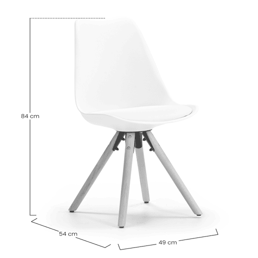 Conjunto de mesa 80x80 cm e 4 cadeiras de jantar Jeff brancas