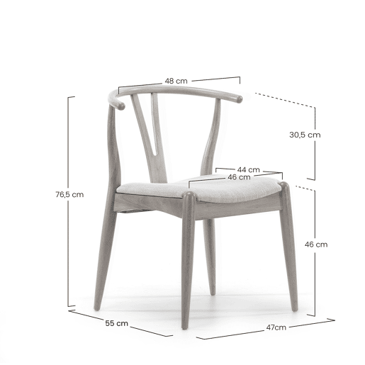 Conjunto de mesa 80x80 cm e 4 cadeiras de jantar Rustic Carvalho