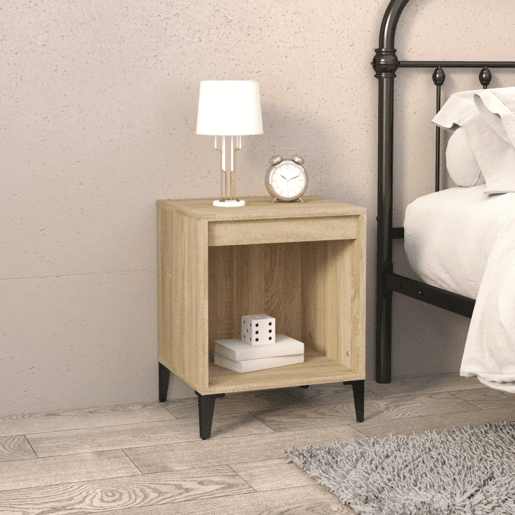vidaXL Mesa de cabeceira 40x35x50 cm carvalho sonoma