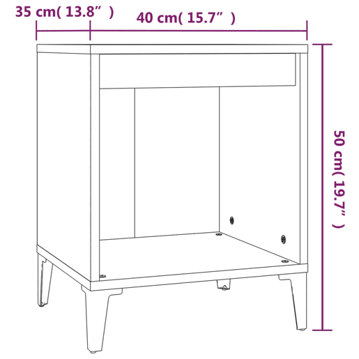 vidaXL Mesa de cabeceira 40x35x50 cm carvalho sonoma
