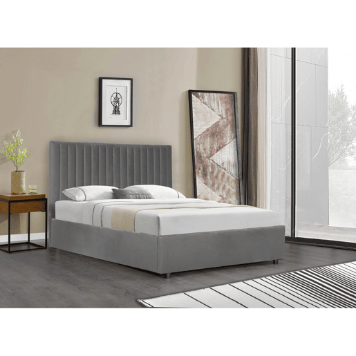 Cama com caixa Mia - 140 x 190 cm - Cinza