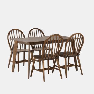 Conjunto de mesa 140x80 cm e 4 cadeiras de jantar Clarck Nogueira