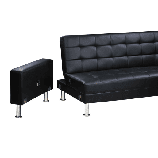 Sofá de canto conversível e reversível Theo - 258 x 82147 x 82 cm - 4 lugares - Preto
