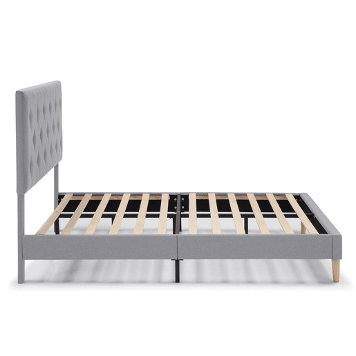 Cama estofada Rosi 30 cm, 90x190 cm, cinza claro
