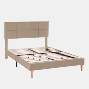 Cama estofada Silvi 30 cm, 150x190 cm, Bege