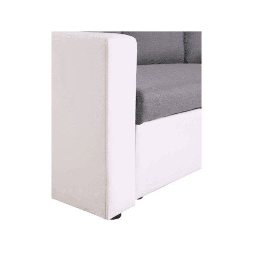 Sofá de canto conversívelreversível com baú Alain - 221 x 145 x 85 cm - 3 lugares - Cinza  Branco
