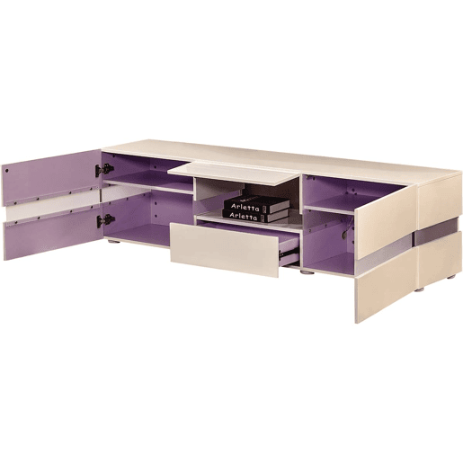 Móvel TV LED Vida' u2013 177 x 39 x 45 cm u2013 Lacado branco