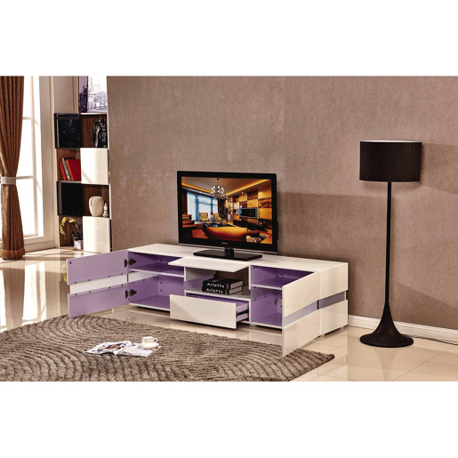 Móvel TV LED Vida' u2013 177 x 39 x 45 cm u2013 Lacado branco